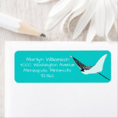 Turquoise Sea Ray Tropical Address Label (Insitu)