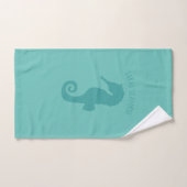 Turquoise Seahorse Personalized Hand Towel Handtuch (Handtuch)