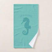 Turquoise Seahorse Personalized Hand Towel Handtuch (Handtuch)