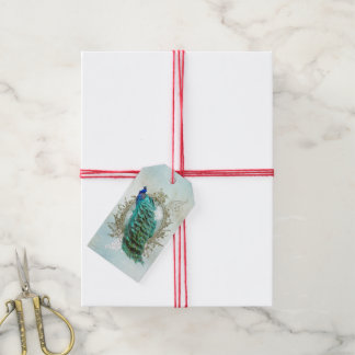 Turquoise Shabby Peacock Geschenkanhänger