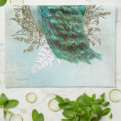 Turquoise Shabby Peacock Handtuch (Gefaltet)