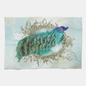 Turquoise Shabby Peacock Handtuch (Horizontal)