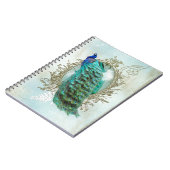 Turquoise Shabby Peacock Notizblock (Linke Seite)