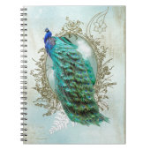 Turquoise Shabby Peacock Notizblock (Vorderseite)