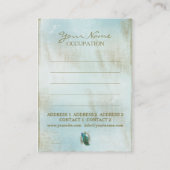 Turquoise Shabby Peacock Visitenkarte (Rückseite)