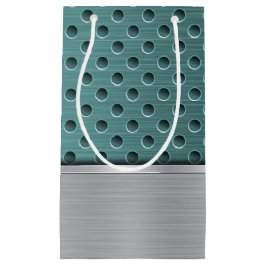 TURQUOISE & SILBER METAL SEHEN PATTER KLEINE GESCHENKTÜTE