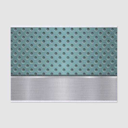 TURQUOISE & SILBER METAL SEHEN PATTER SEIDENPAPIER (Vorderseite)