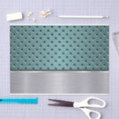 TURQUOISE & SILBER METAL SEHEN PATTER SEIDENPAPIER (Handwerk)