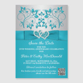 Turquoise, Silver 25th Anniversary 5x7 Magnet (Vorderseite)