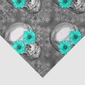 Turquoise Skulls and Sunflower Series Design 9 Seidenpapier (Ausschnitt)