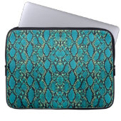 Turquoise Snakeskin Laptopschutzhülle (Vorderseite)