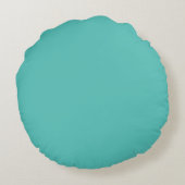 Turquoise Space Cat Round Pillow Rundes Kissen (Rückseite)