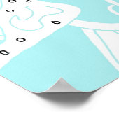 "Turquoise Space" Digitales Abstraktes Kunstposter Poster (Ecke)