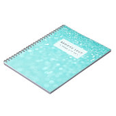 Turquoise Sparkle Personalisiert Journal-Notebook Notizblock (Linke Seite)