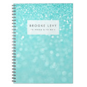 Turquoise Sparkle Personalisiert Journal-Notebook Notizblock (Vorderseite)