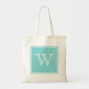 Turquoise Square Monogram Toag Tragetasche