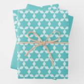 Turquoise Star Tiles Geometric Geschenkpapier Set (Beispiel)