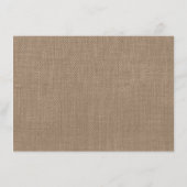 Turquoise Starfish Burlap Beach Baby Dusche Hinweiskarte (Rückseite)