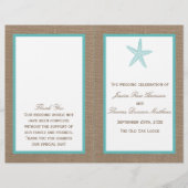 Turquoise Starfish Burlap Beach Wedding Collection (Vorderseite)
