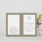 Turquoise Starfish Burlap Beach Wedding Collection (Stehend Vorderseite)