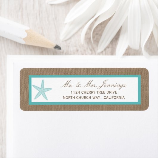 Turquoise Starfish Burlap Beach Wedding Collection (Insitu)