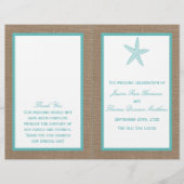 Turquoise Starfish Burlap Beach Wedding Collection (Vorderseite)