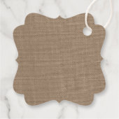 Turquoise Starfish Burlap Beach Wedding Collection Geschenkanhänger (Rückseite)