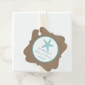 Turquoise Starfish Burlap Beach Wedding Collection Geschenkanhänger (Beispiel)