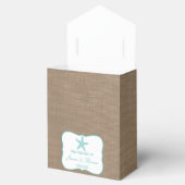 Turquoise Starfish Burlap Beach Wedding Collection Geschenkschachtel (Geöffnet)