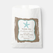 Turquoise Starfish Burlap Beach Wedding Collection Geschenktütchen (Vorderseite)
