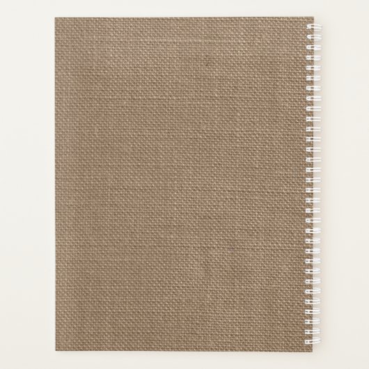 Turquoise Starfish Burlap Beach Wedding Collection Planer (Rückseite)