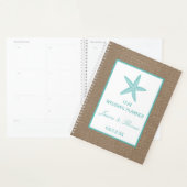 Turquoise Starfish Burlap Beach Wedding Collection Planer (Anzeige)