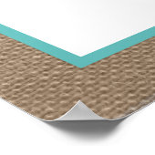 Turquoise Starfish Burlap Beach Wedding Collection Poster (Ecke)