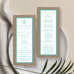 Turquoise Starfish Burlap Beach Wedding Collection Programm