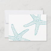 Turquoise Starfish Response Card RSVP Karte (Rückseite)