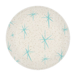 Turquoise Sternenexplosion Schneidbrett im Space-A Schneidebrett