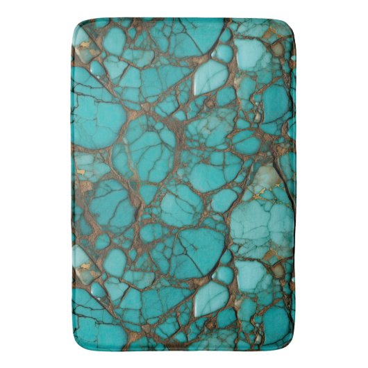 Turquoise Stone Crystals Badematte (Vorderseite Vertikal)