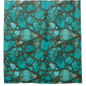 Turquoise Stone Crystals Duschvorhang (Vorderseite)