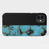 Turquoise Stone Gold und Black Case-Mate iPhone Hülle (Rückseite (Horizontal))