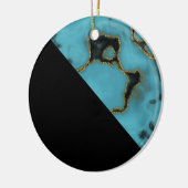 Turquoise Stone Gold und Black Keramik Ornament (Links)