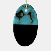 Turquoise Stone Gold und Black Keramik Ornament (Rechts)