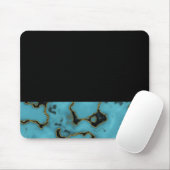 Turquoise Stone Gold und Black Mousepad (Mit Mouse)