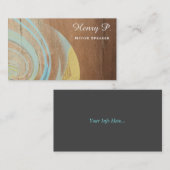Turquoise Stone Rustic Wood Schlicht Business Card Visitenkarte (Vorne/Hinten)
