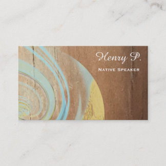 Turquoise Stone Rustic Wood Schlicht Business Card Visitenkarte