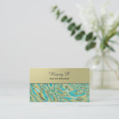 Turquoise Stone Rustic Wood Schlicht Business Card Visitenkarte (Stehend Vorderseite)