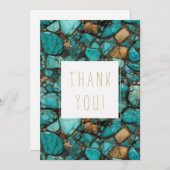 Turquoise Stones Vielen Dank Dankeskarte (Vorne/Hinten)