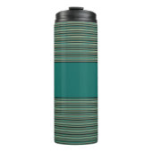 Turquoise Streifen Thermal Tumbler Thermosbecher (Vorderseite)
