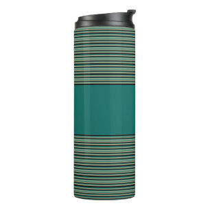 Turquoise Streifen Thermal Tumbler Thermosbecher