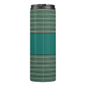 Turquoise Streifen Thermal Tumbler Thermosbecher (Rückseite)