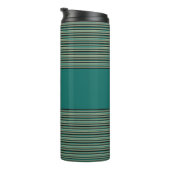 Turquoise Streifen Thermal Tumbler Thermosbecher (Nach rechts gedreht)